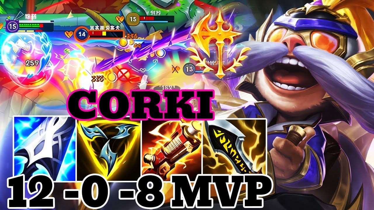 WILD RIFT CORKI ADC GAMEPLAY | 12 -0 -4 MVP | CORKI BUILD RUNES