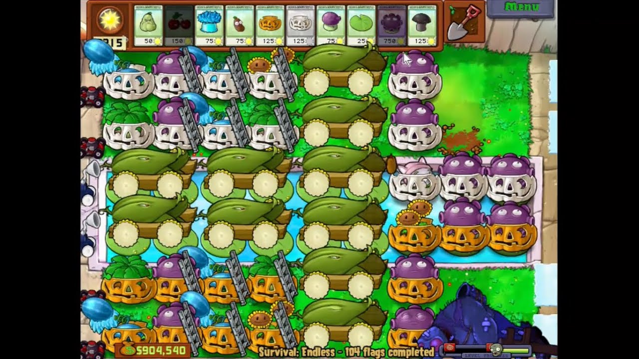 Plants vs Zombies Survival Mode : Survival Pool (Endless)