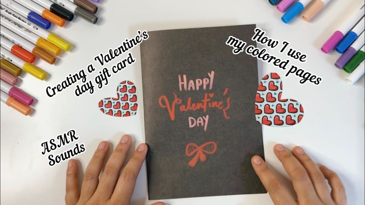 How to Make a Valentine’s Card from Coloring Pages | ASMR | DIY (Step-by-Step) #valentinesday #art 