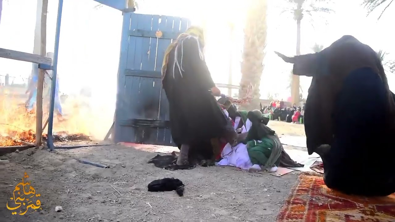 يقيم موكب قمر بني هاشم ع مشهد استشهاد فاطمه الزهراء ع محافظة الحله مزار الامام بكر ابن علي