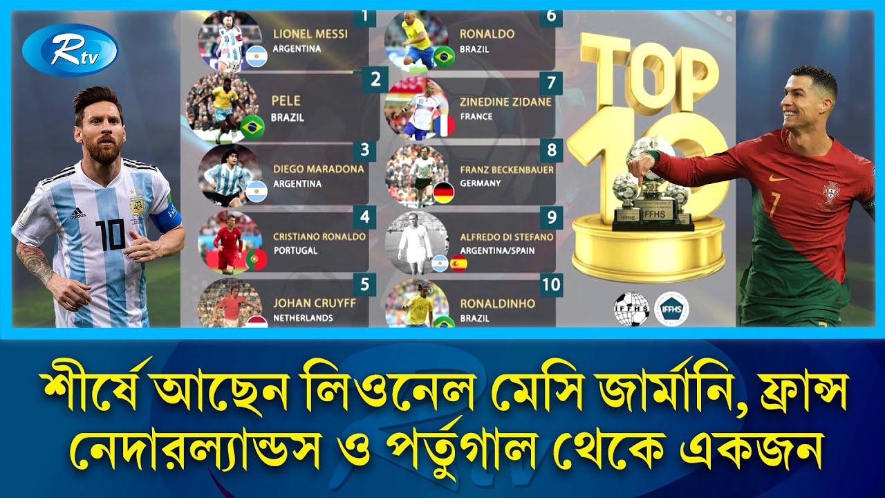 ইতিহাসের সেরা দশ ফুটবলারের তালিকা প্রকাশ | Football | Sports | Rtv News