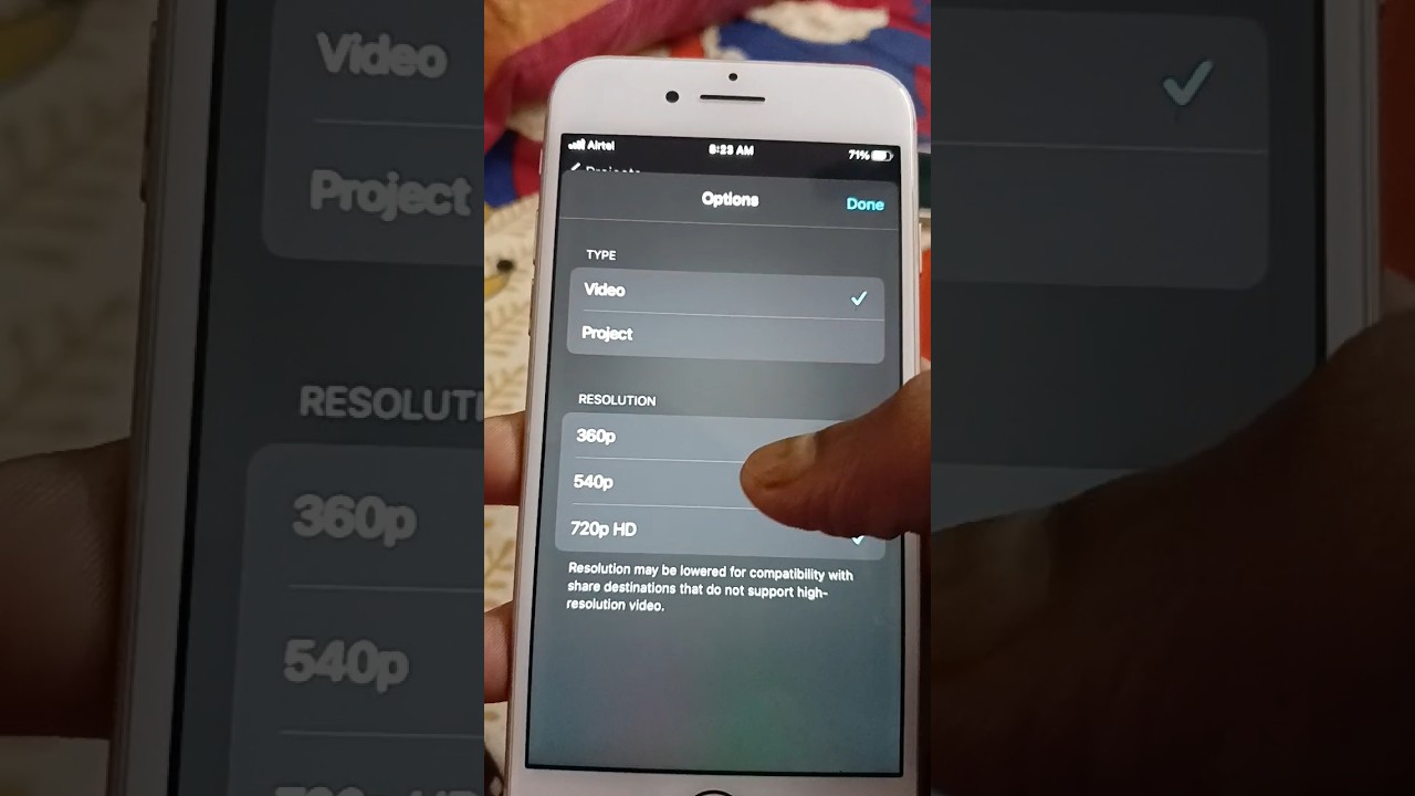 iMovie Video Resolution