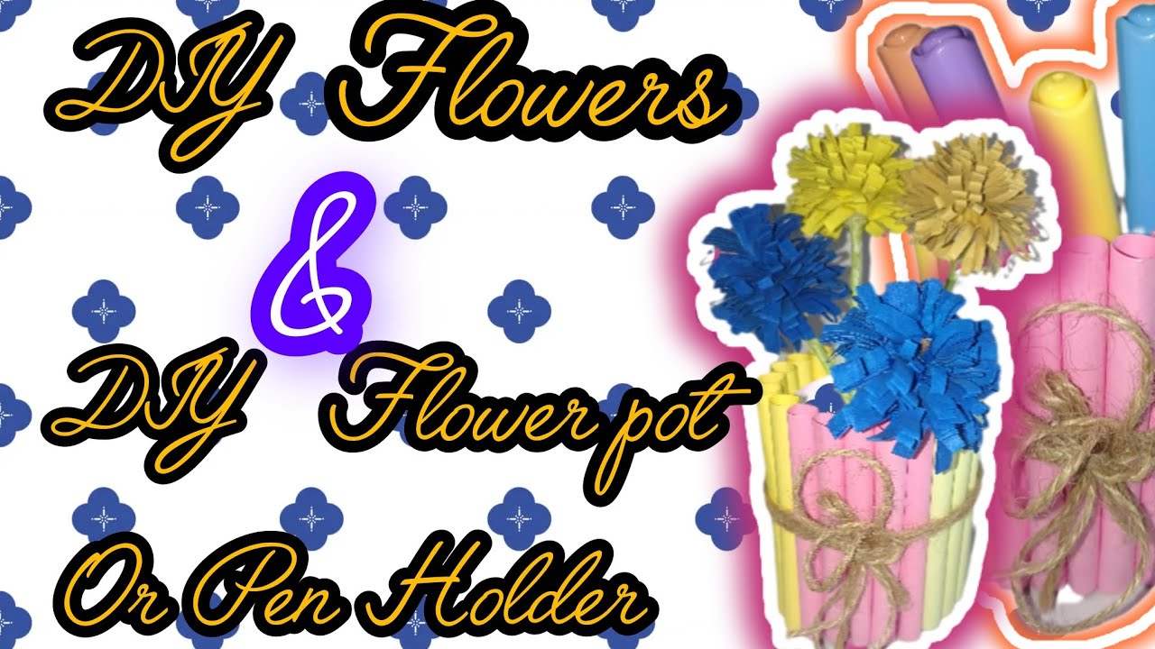  DIY flower and flower pot #diy #paperflower #paperflowerpot  #craft #papercraft