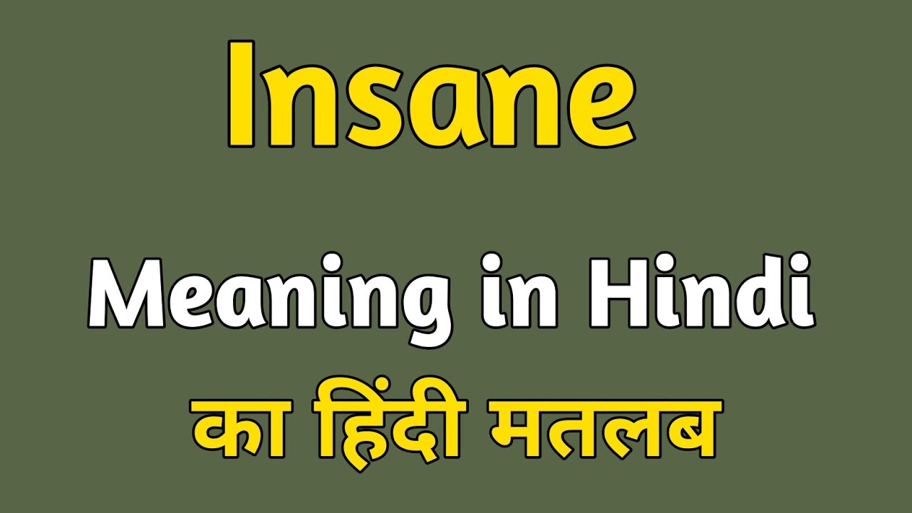 Insane meaning in hindi | Insane matlab kya hota hai | Insane explained