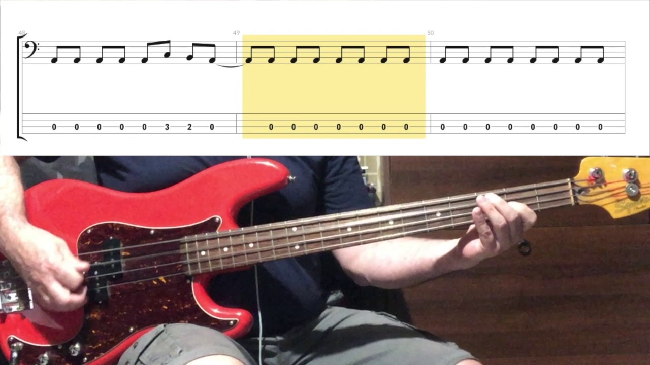 AC/DC - Hells Bells ( Bass Cover Tabs In Video )