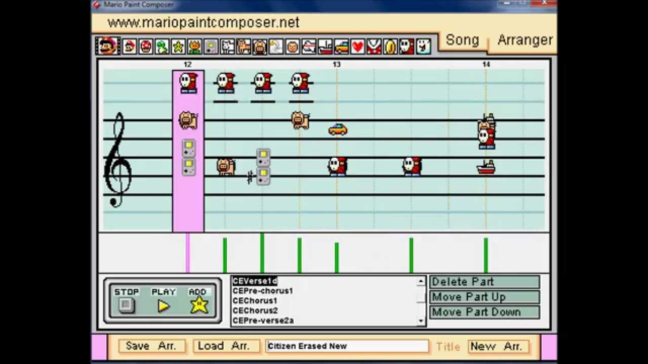 Muse - Citizen Erased on Mario Paint Composer