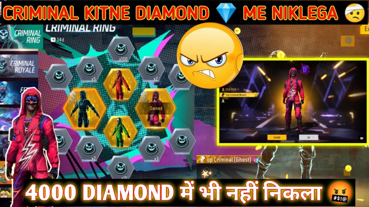 Criminal Ring Event Spin Trick |All Criminal Bundle Return |Criminal Bundle Kitne Diamond Me Niklega