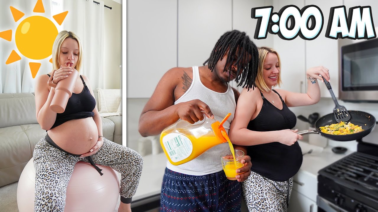 our realistic 7am morning routine while 9 months pregnant! | Healthy & Productive Habits