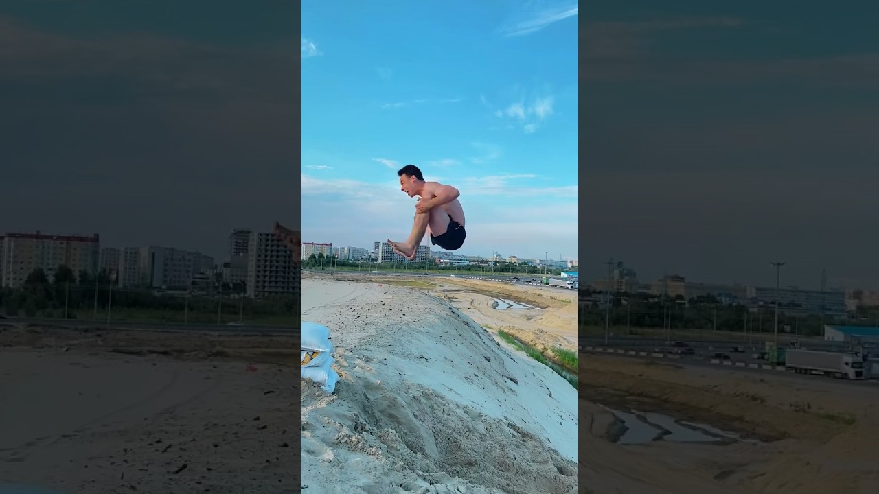 ДВОЙНОЕ Сальто в Песок / Double backflip into the sand #flips #parkour #сальто #freerunning #tricks
