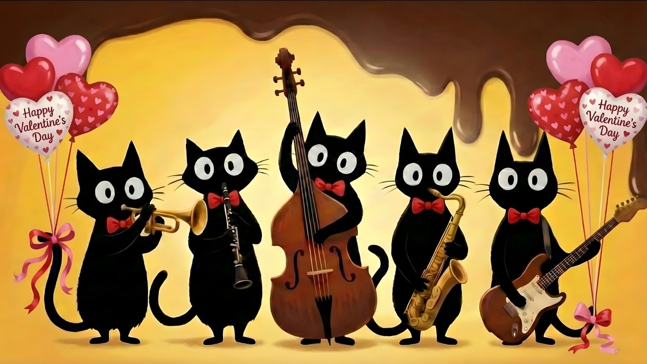 Black Cats Sweet Valentine Jazz: Uplifting Instrumental Music for Work & Focus