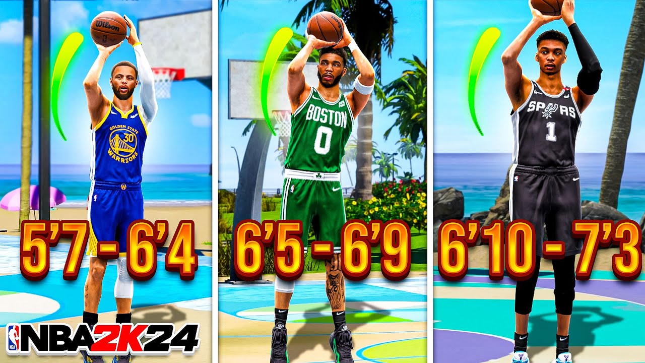 BEST JUMPSHOTS for EVERY HEIGHT + THREE POINT RATING in NBA 2K24 SEASON 8!