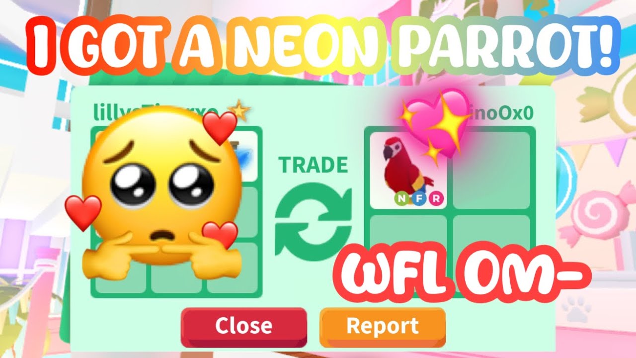 I GOT A NEON PARROT BUT I TRADED MEGA EXOTICS..WFL😭💗#adoptmeroblox #preppyadoptme #preppyroblox