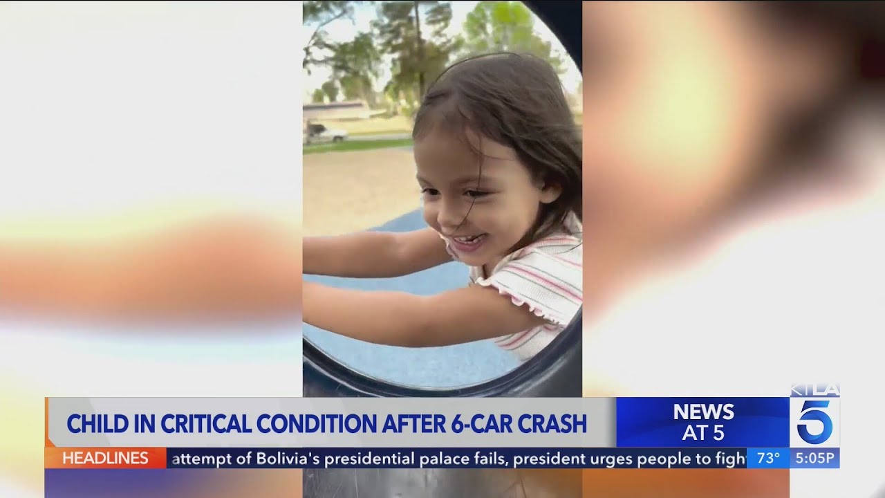Child left in critical condition after 6-vehicle crash in Adelanto
