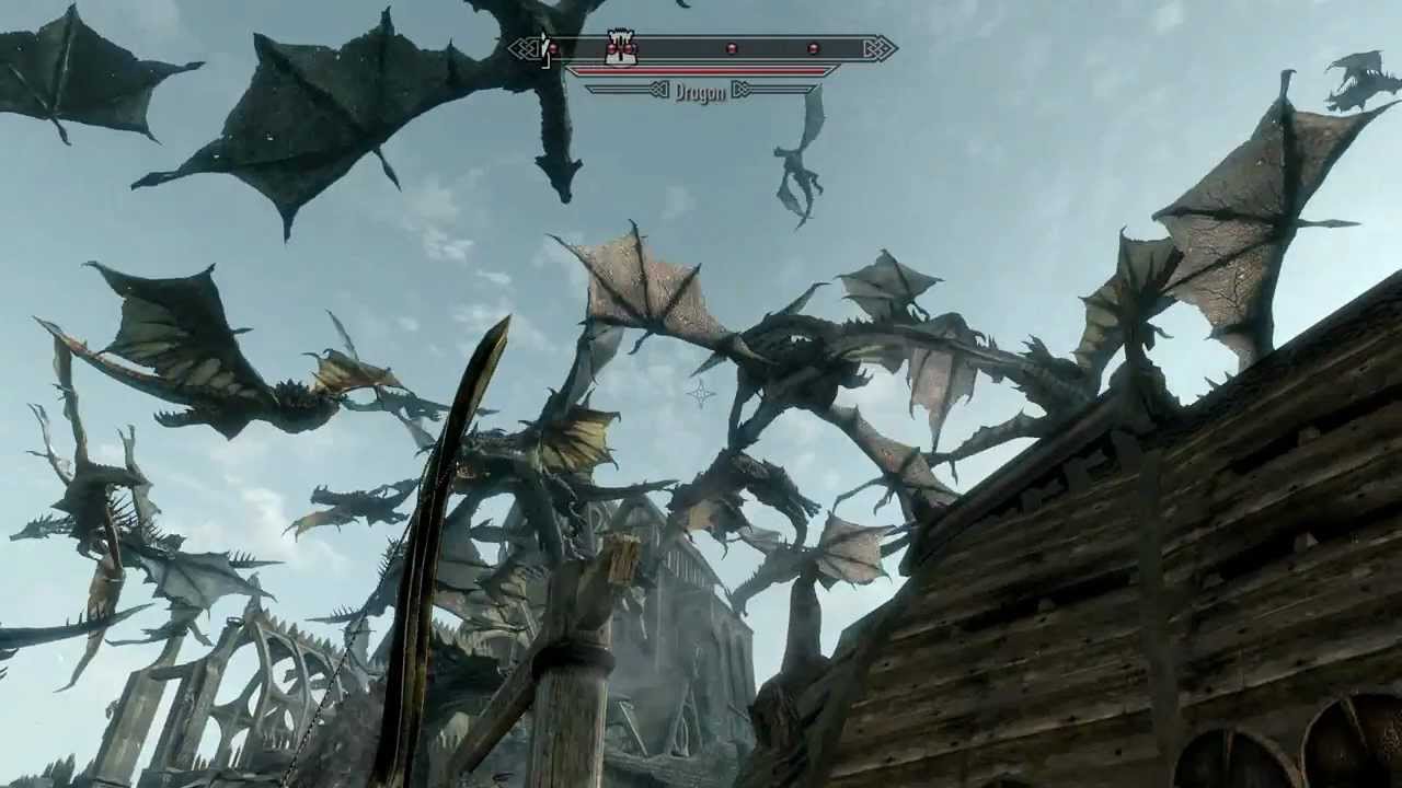 Skyrim - When 50 Dragons Attack | HD1080p