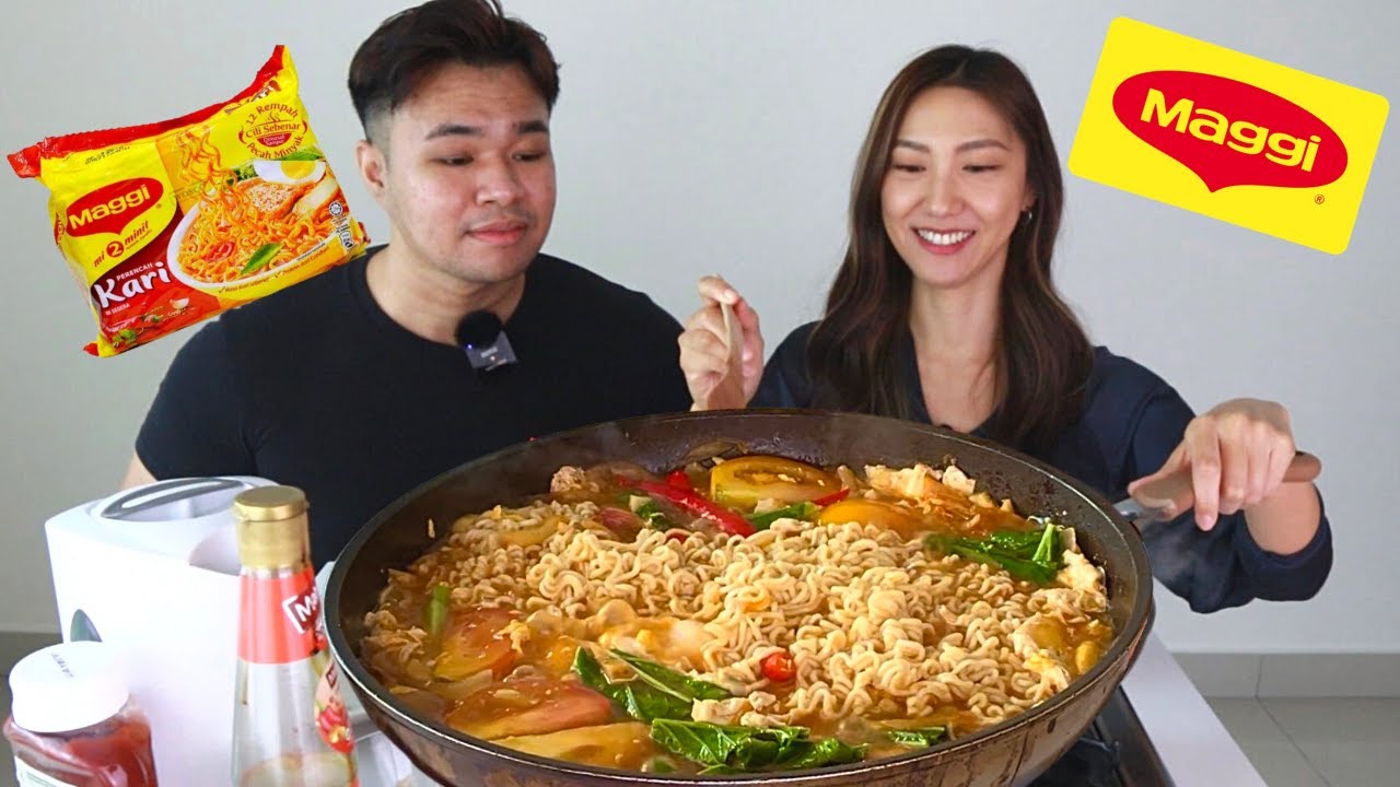 AJAR ORANG KOREA MAKAN MAGGI KARI TUMIS MALAYSIA!- Sawi, Cili, Tomato, Telur, Bawang Merah