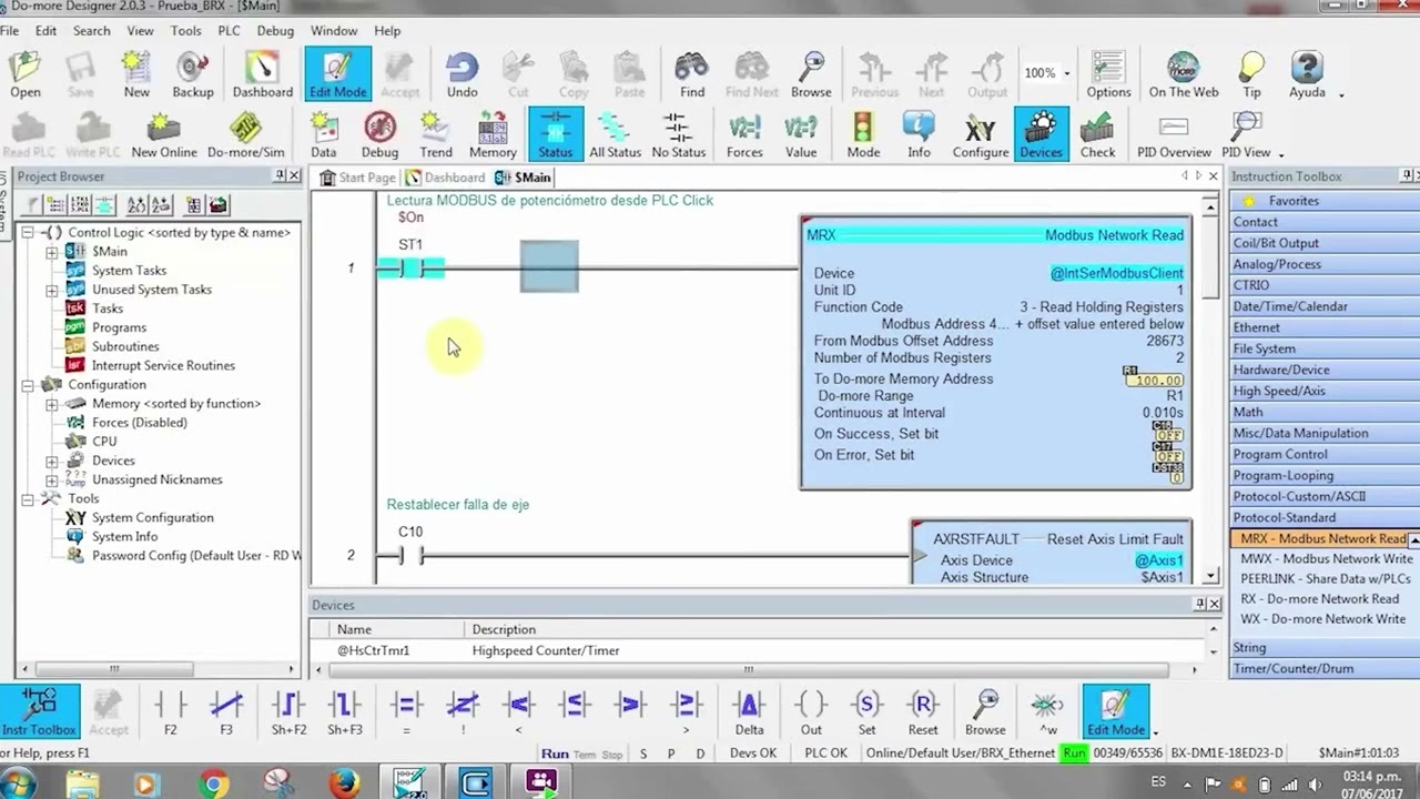 Quick Hack - Configuración y comunicación de PLC CLICK a Drive GS1