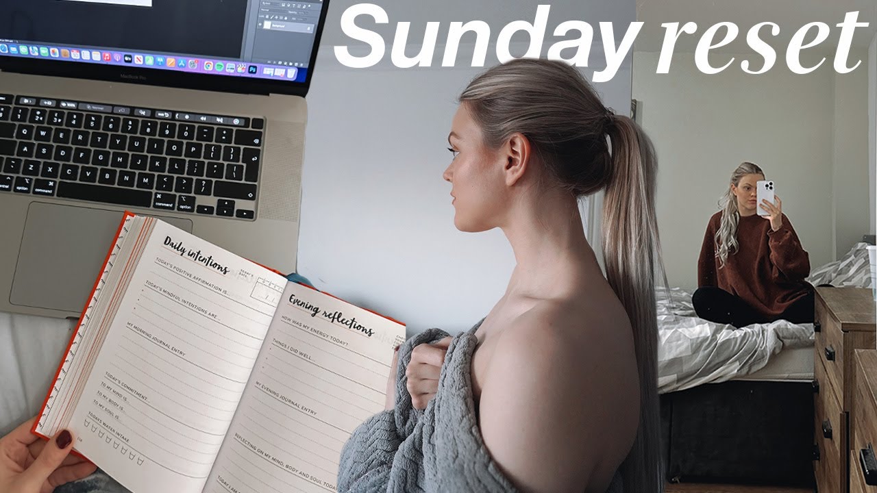 Sunday Reset Routine ☁️ cosy morning, skincare & grocery shopping