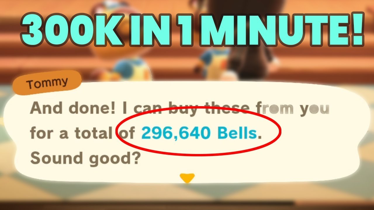 Making 300,000 Bells in 1 MINUTE - That's FAST! | Animal Crossing New Horizons