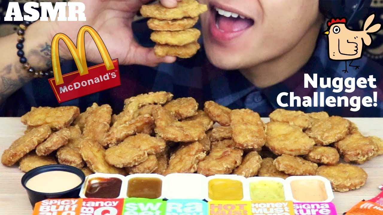ASMR MCDONALD'S CHICKEN NUGGETS CHALLENGE | AuzSOME Austin's | CRUNCHY EATING SOUNDS + Captions 먹방