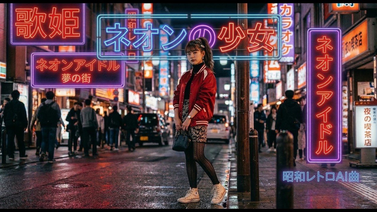 ネオンの少女｜昭和レトロAIアイドル曲｜Showa Retro Japanese Idol Pop
