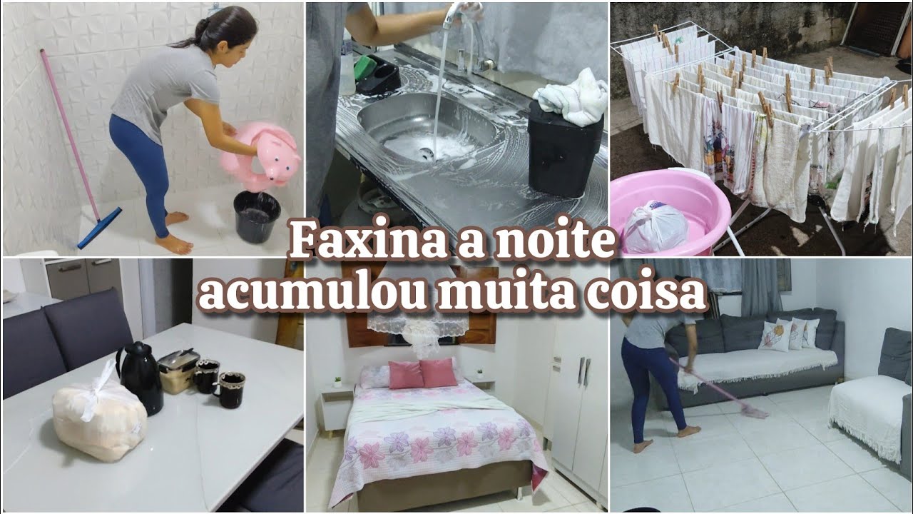 FAXINANDO A CASA Á NOITE | ACUMULOU MUITA BAGUNÇA E SUJEIRA POR AQUI 😮‍💨🥵🏡🩷