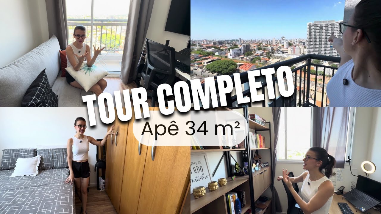 Nosso apê alugado aconchegante e funcional (Tour apt 34m²)