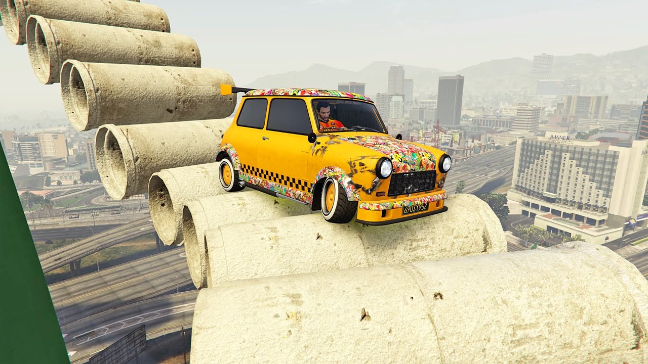 ماب المتعة والمهارة في لعبة جي تي أي 5 | GTA V Car Parkour Challenge