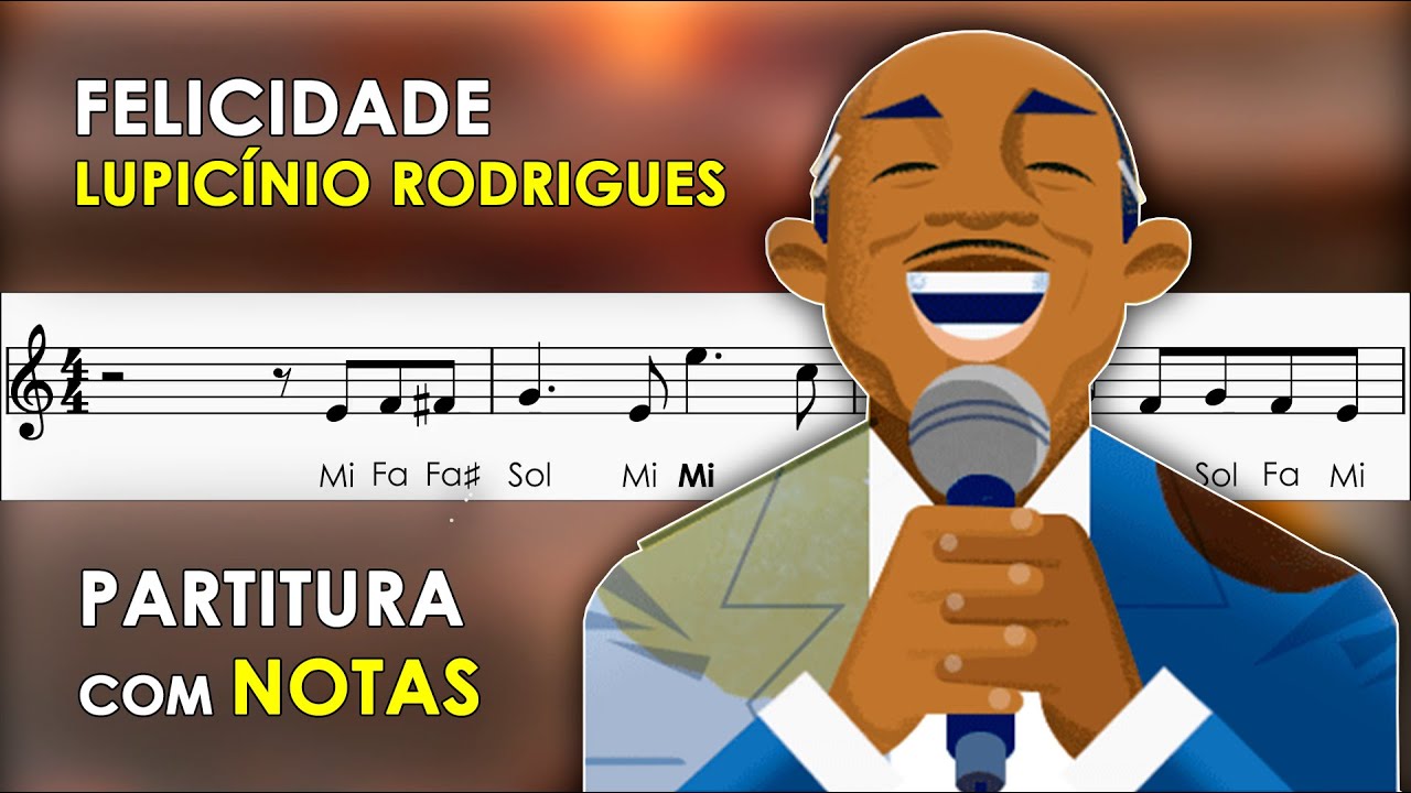 Felicidade | Partitura com Notas para Flauta Doce, Violino | Lupicínio Rodrigues