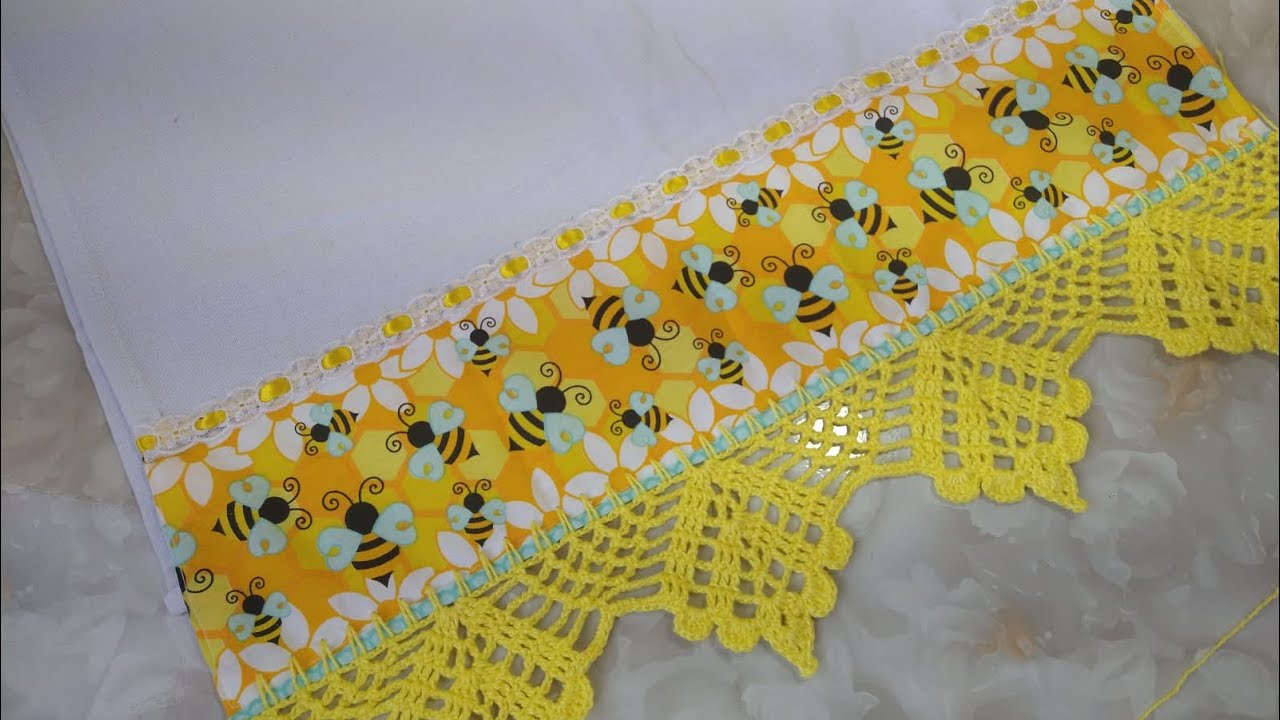 Bico de crochê para pano de prato