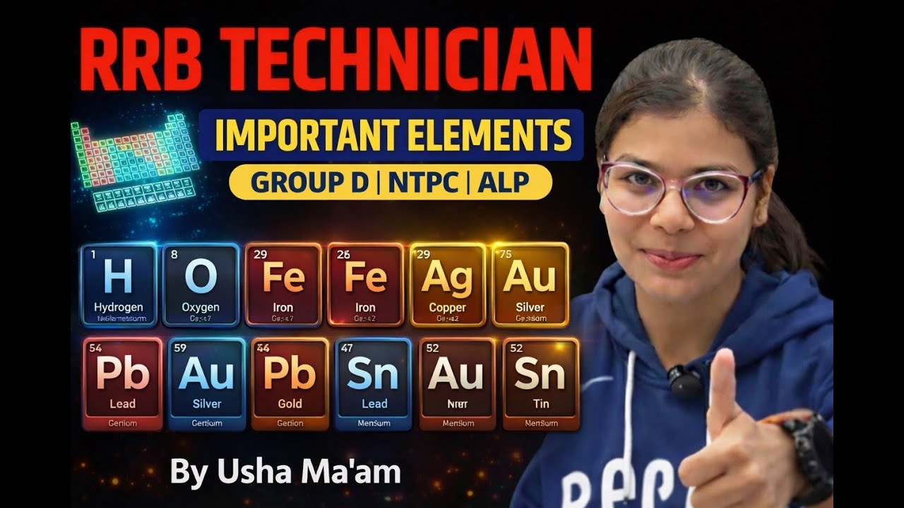 RRB TECHNICIAN IMPORTANT SYMBOLS OF ELEMENT CHEMISTRY USHA MAM
