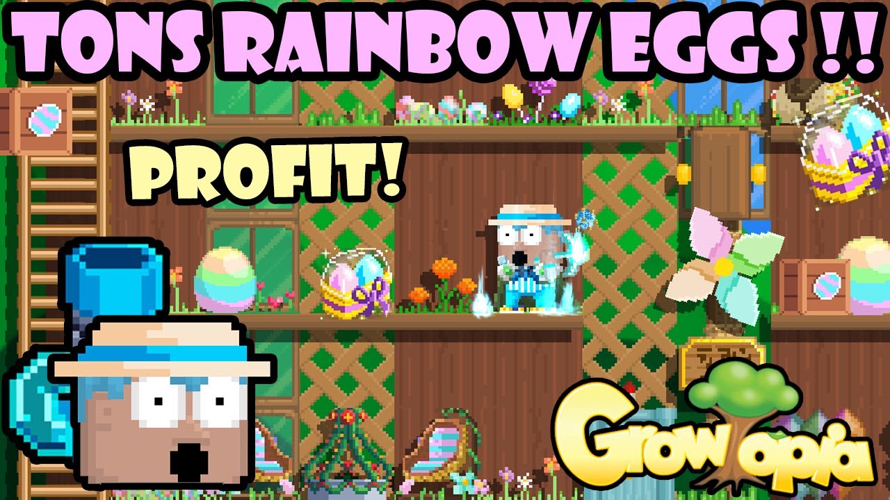 TONS RAINBOW EGGS + EPICS!! 🐣 GACHA CARTONS & CRATES! | GrowTopia Easter 2025