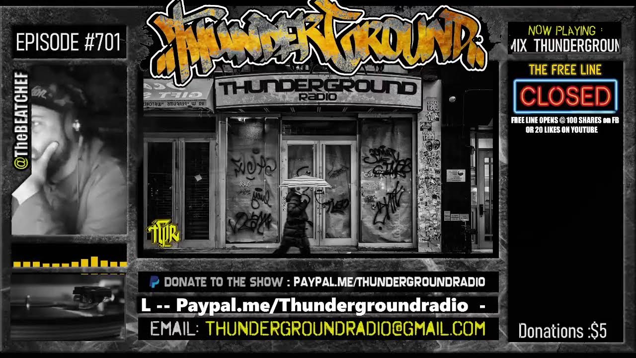 Playing Your Music !  -- THUNDERGROUND RADIO - EP #701 - Submit your music ! #Boombap