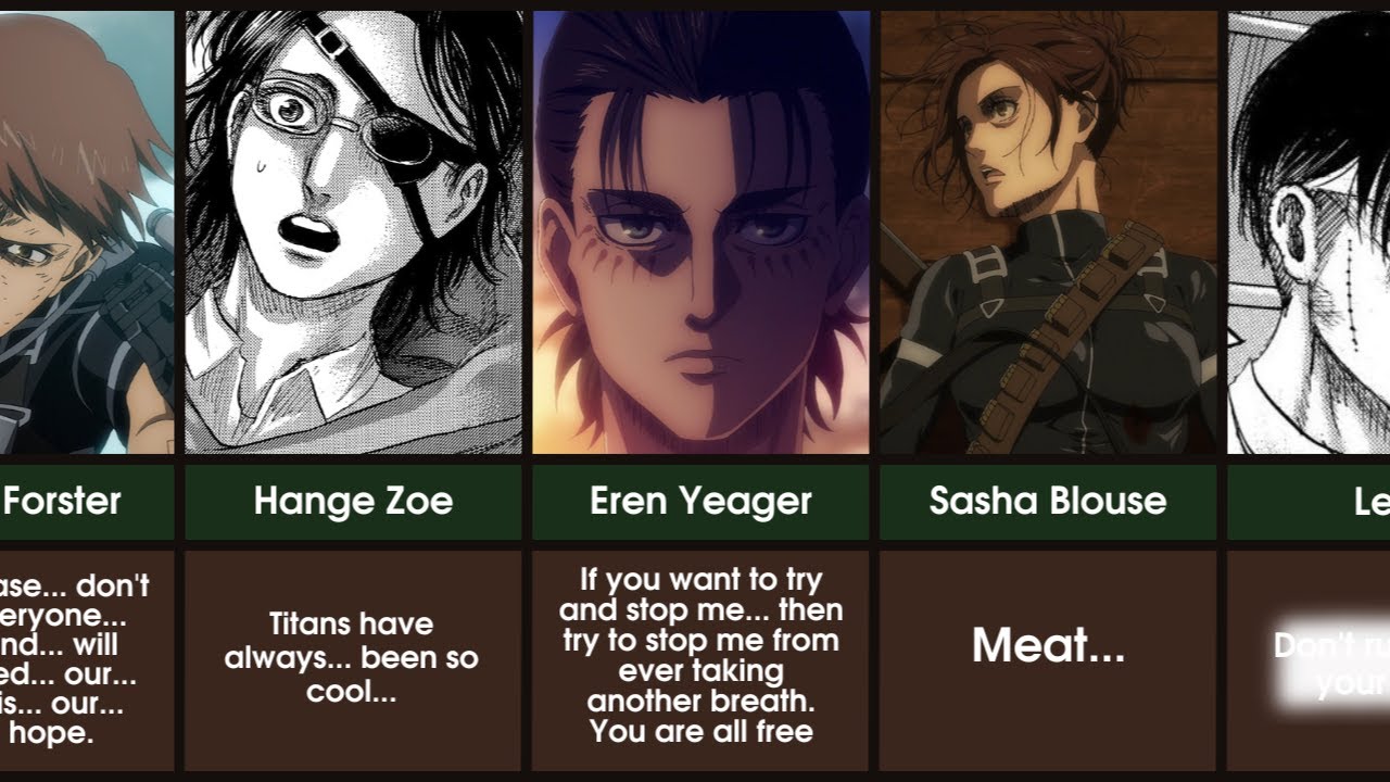 The Last Words of Attack on Titan Characters