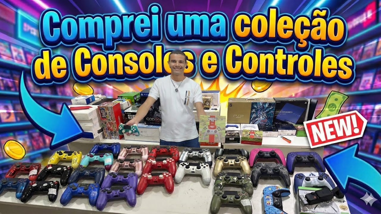 Comprei mais uma Mega Coleção de Controles e consoles.