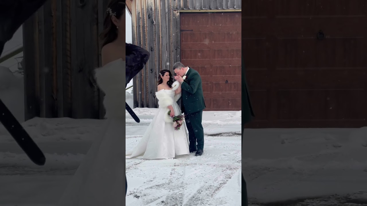 Such a gorgeous intimate winter wedding on the farm! #wedding #weddingvenue #winterwedding