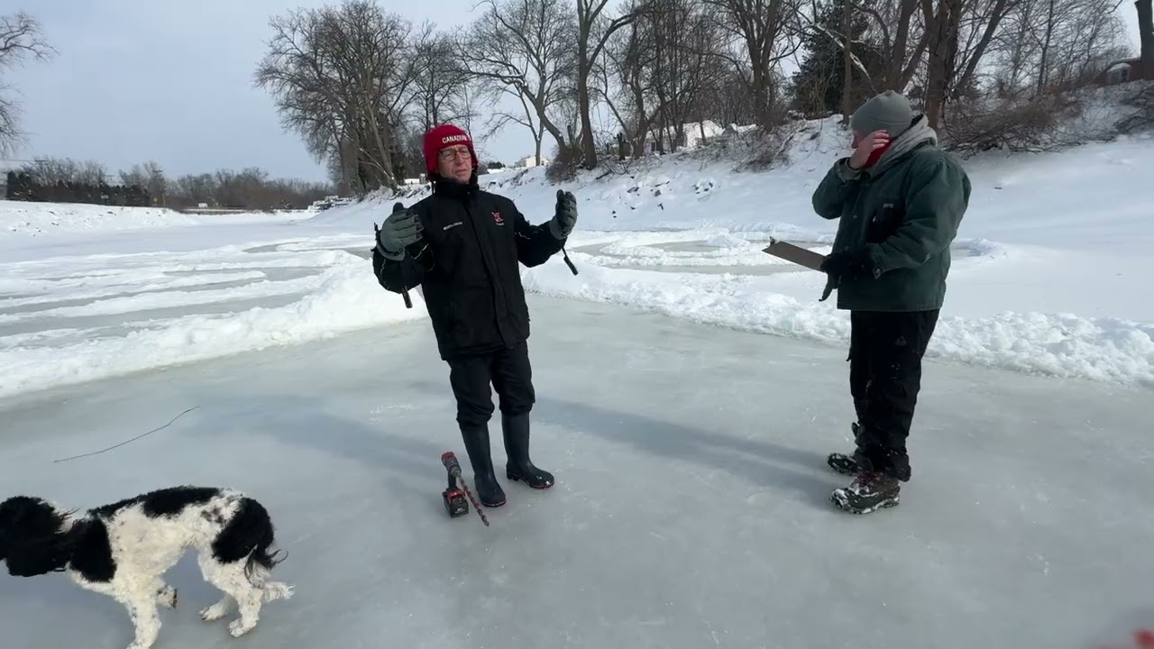 Making a skating rink on the Historic Erie Canal