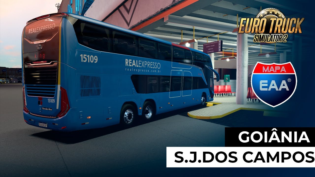 VIAGEM NOTURNA | MAPA EAA | GOIÂNIA - S.J. DOS CAMPOS | G8 1800 6X2 | EURO TRUCK SIMULATOR 2