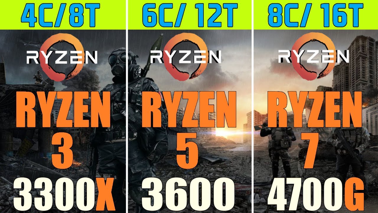 RYZEN 3 3300X vs RYZEN 5 3600 vs RYZEN 7 4700G || RX 5700XT || 18 PC  GAMES TEST ||