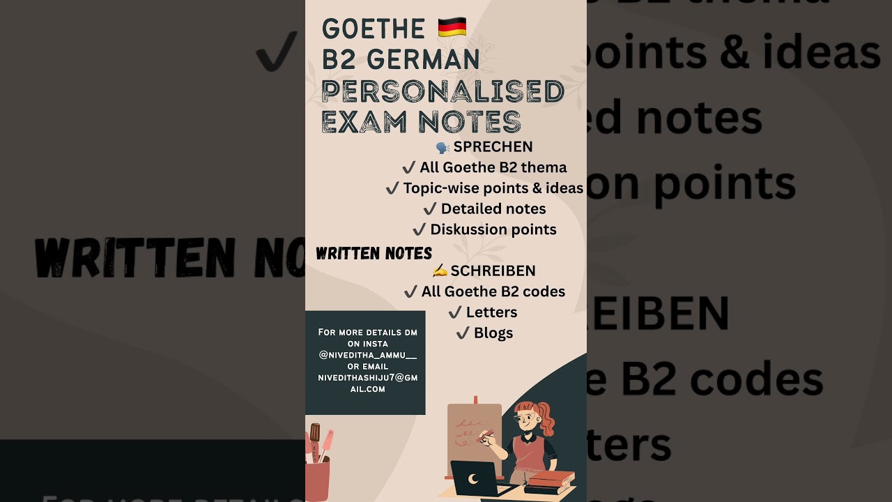 Are you preparing for German goethe B2 Exam!Get notes 🫶For more details dm on insta discription👇🏻