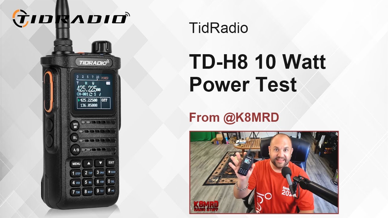 Тест мощности 10 Вт любительского радио 2-го поколения TIDRADIO TD-H8
