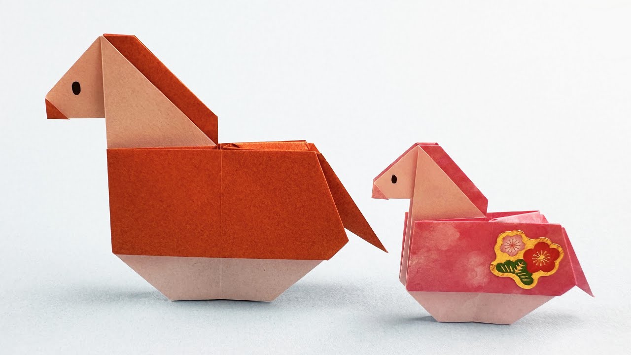 【折り紙】１枚で簡単な馬の折り方🐎How to make paper Horse#馬#うま#Horse#घोड़ा#Kuda#马#午#午年#말#馬#競馬#おりがみ#origami#紙#종이접기#DIY