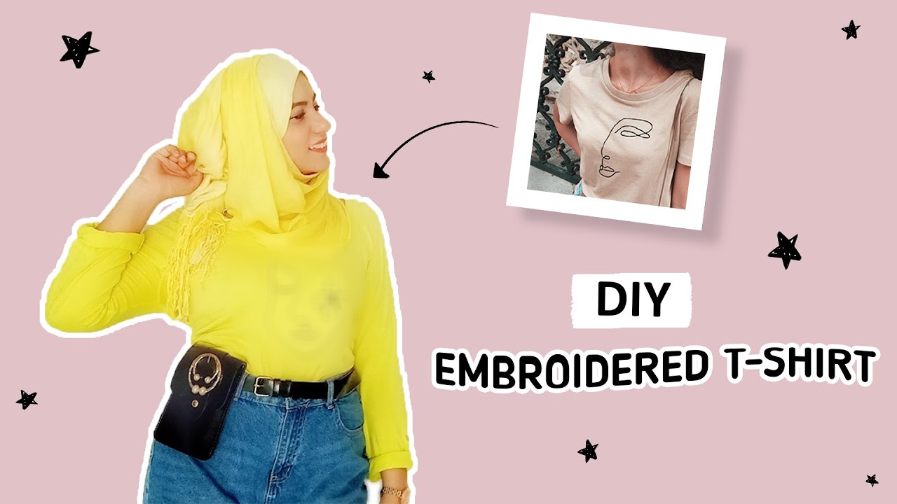 diy embroidered t shirt | one line embroidery