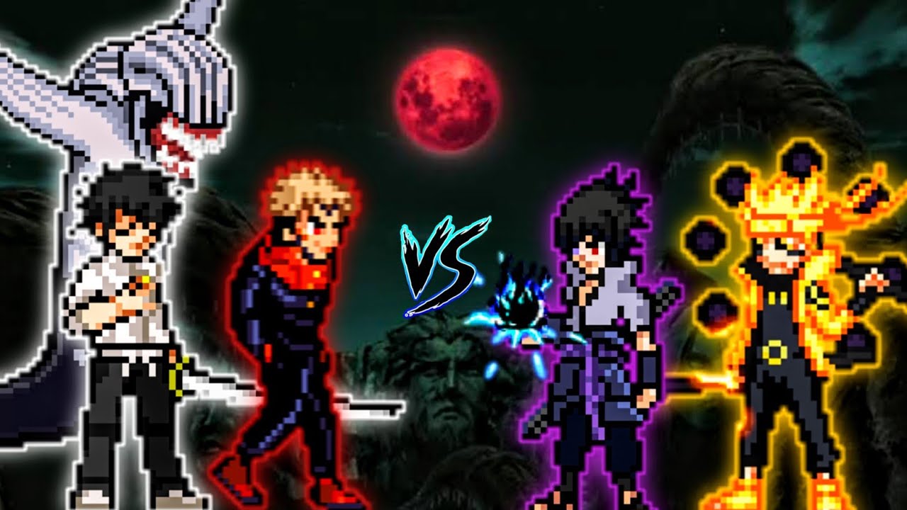 Yuta (Buffed) & Yuji Itadori OP VS Naruto OP (all form) & Sasuke Indra OP in Jump Force Mugen😱