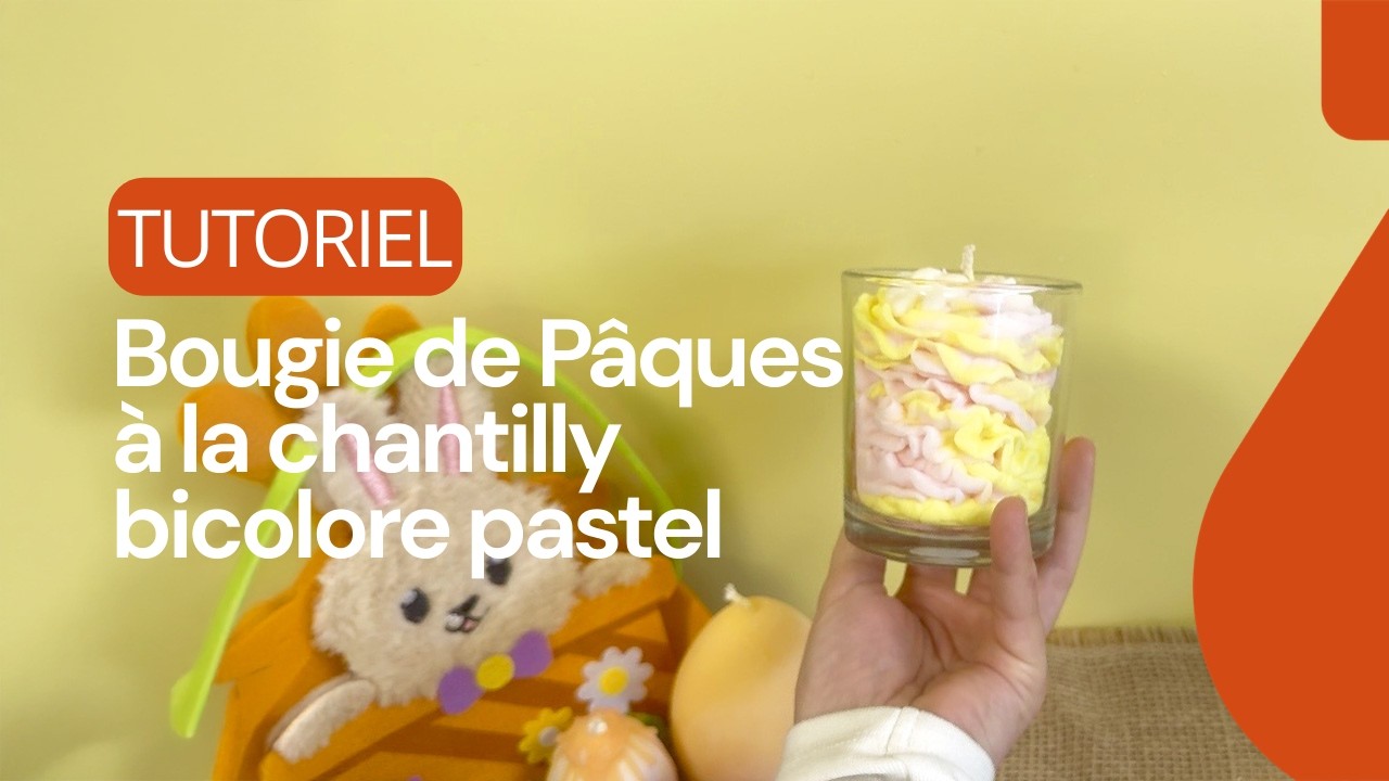 Créer une bougie de Pâques à la chantilly bicolore pastel🐰🌷