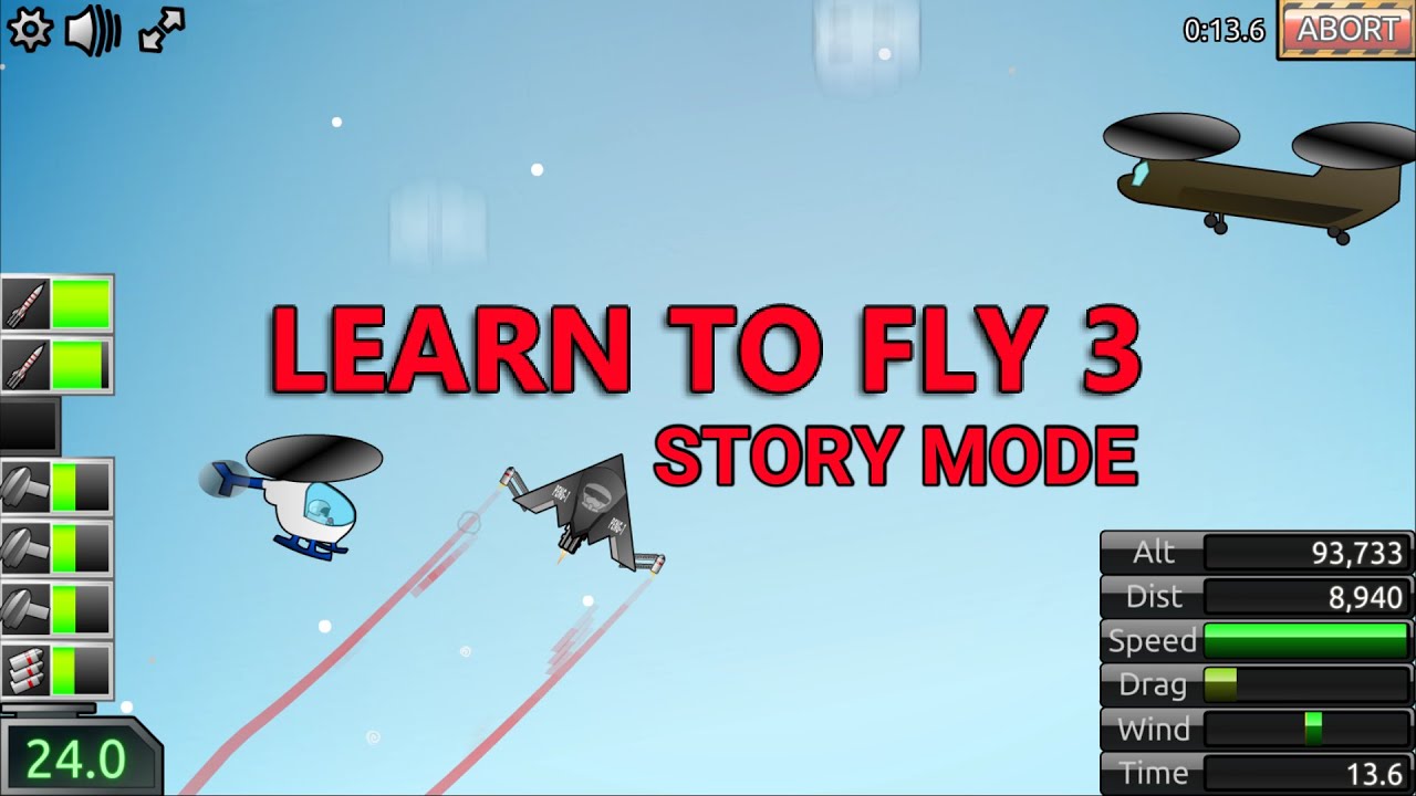 Learn To Fly 3 / Story Mode - PC Walkthrough (Free To Play)