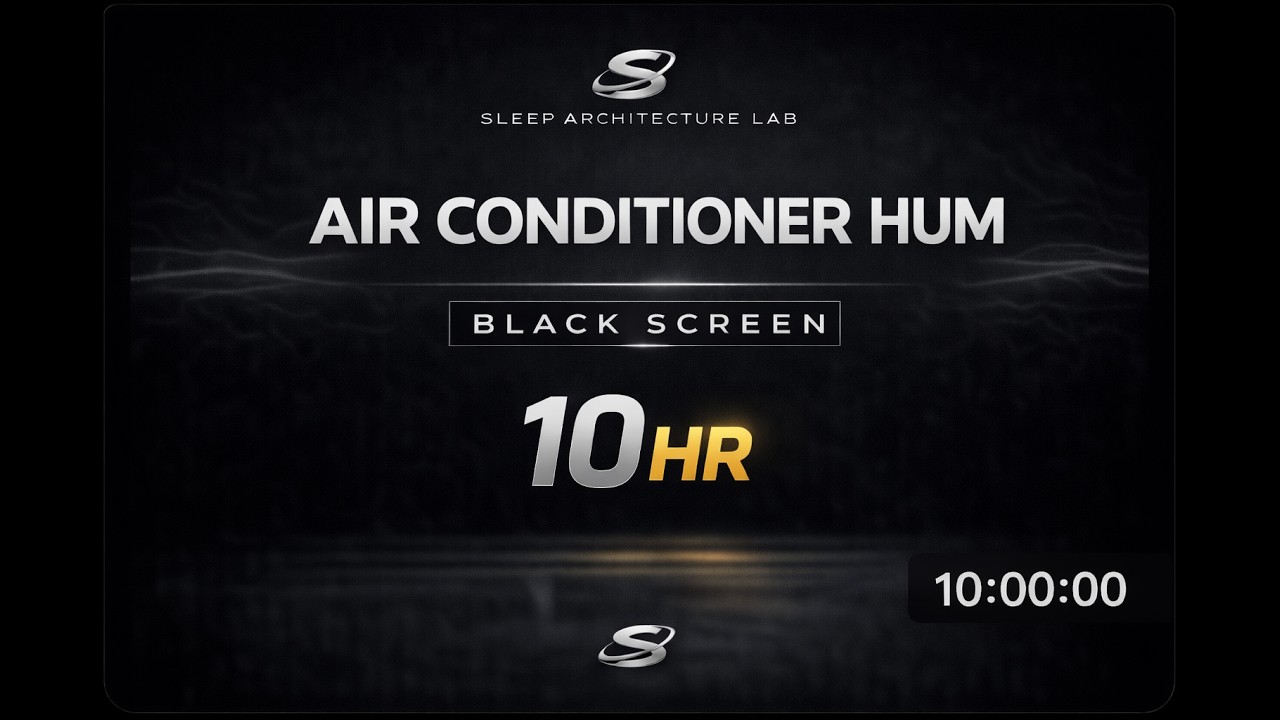 Air Conditioner Hum for Deep Sleep (10 Hours) | Black Screen After 1 Minute