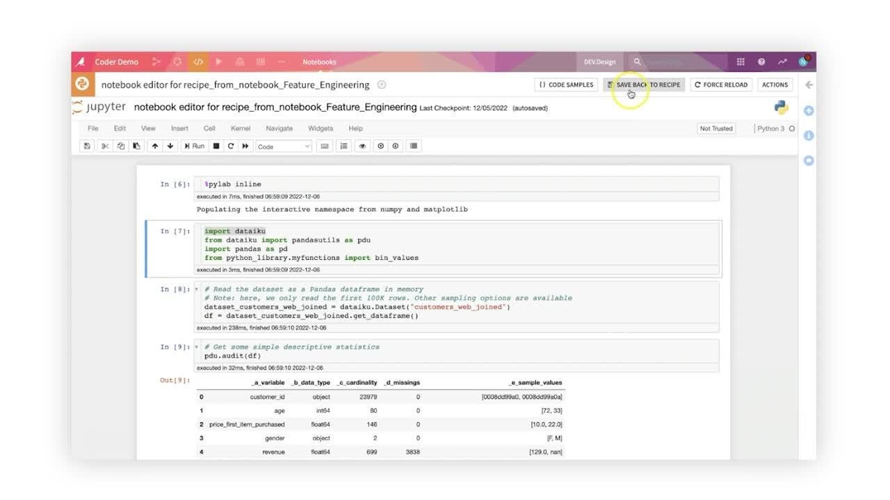 D&eacute;mo : Dataiku for Coders