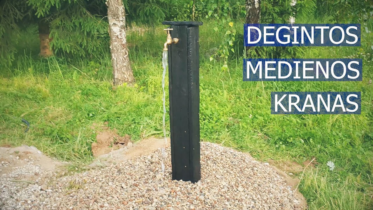 Degintos medienos lauko kranas, fasado dažymas, lietaus latakai, takelių formavimas