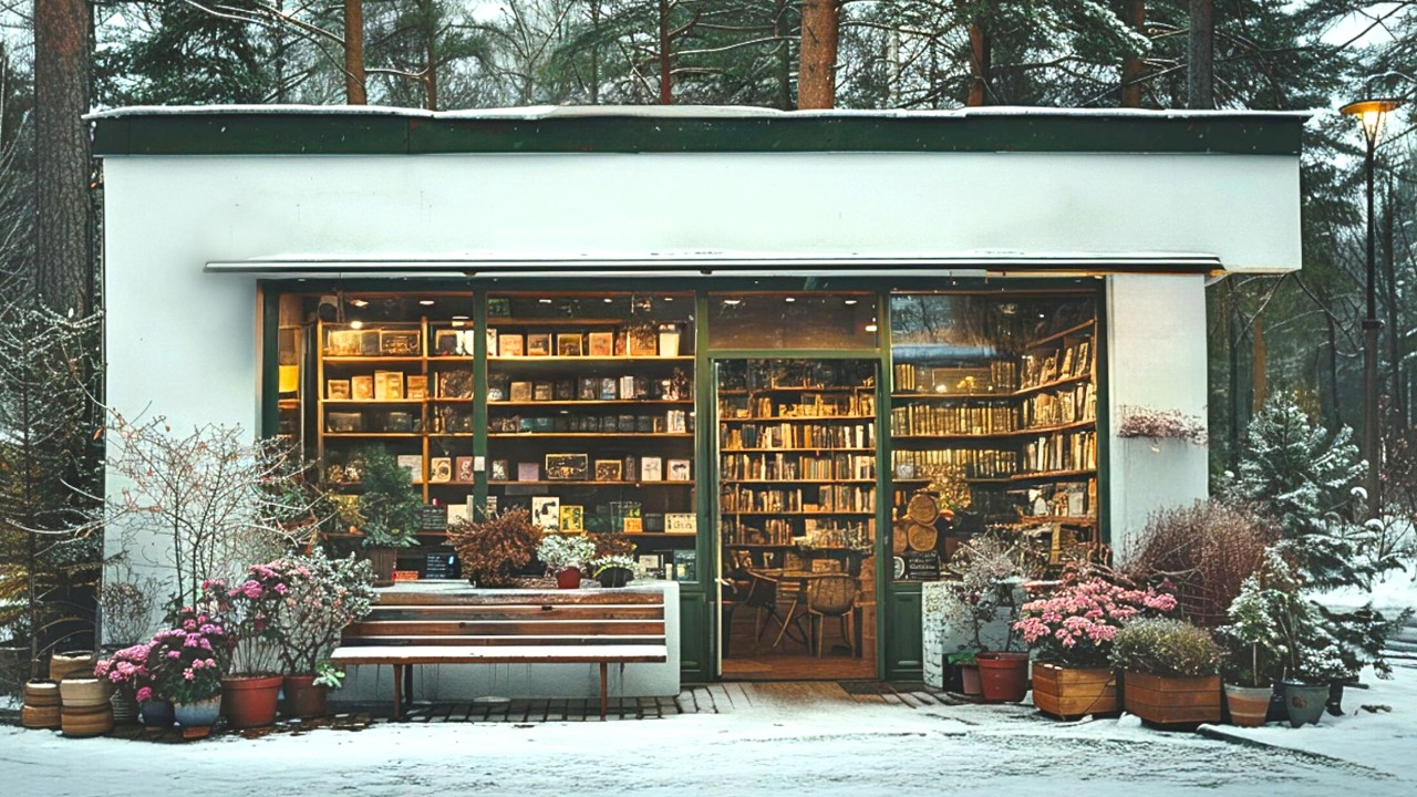 [playlist] Маленькое книжное кафе в лесу, время тишины при открытии двери | Чтение·Фокус·Отдых