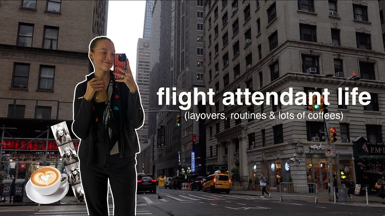 this is what it&rsquo;s like being a flight attendant - layovers in hawaii & NYC, routines + more! 👩🏻&zwj;✈️✈️